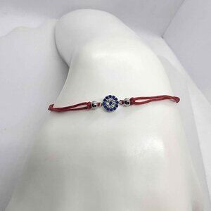 NEW Sterling Silver 925 Evil Eye Design With Adjustable Bracelet